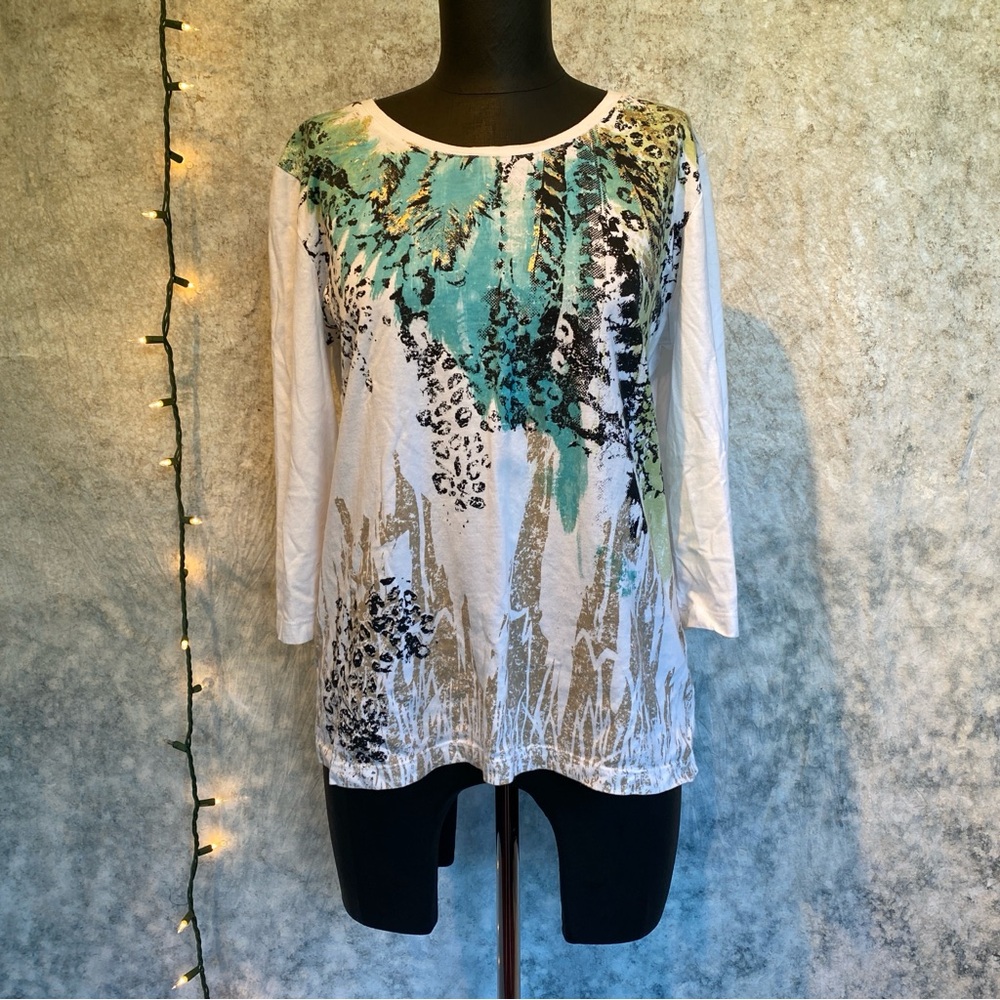 Style and Co Sport colorful, long sleeve top size L